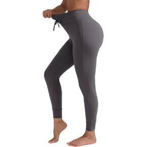 Women's Drawstring Tie Daily Leggings High Waist Workout Yoga Pants Ultra Soft Gusseted Crotch in Kuwait