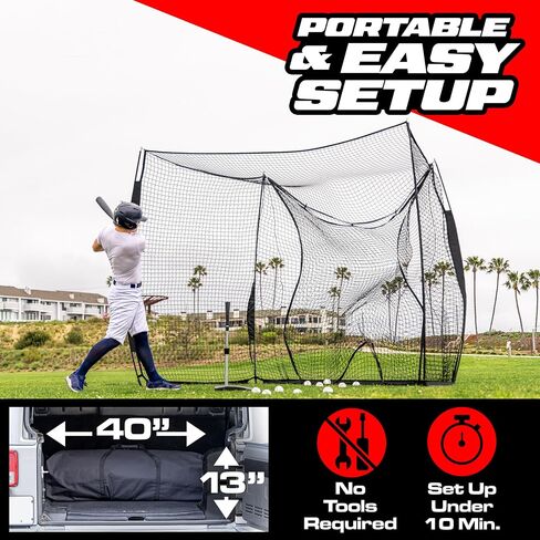 GOSPORTS البيسبول والكرة اللينة المحمولة Net Net - 10 × 8 قدم ضرب وترويج للشبكة الخلفية الفناء الخلفي in Saudi Arabia