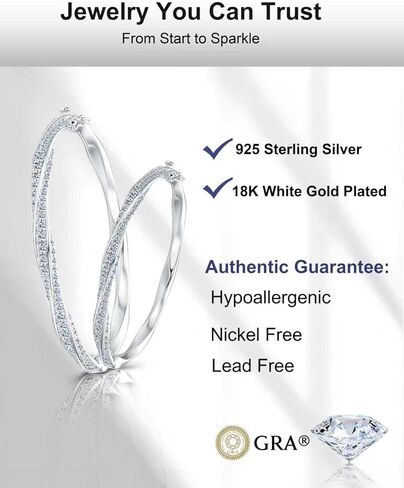 أساور Moissanite للنساء White S925 Sterling Silver D Color VVS1 Clarity Luxury Bridal Wedding Gift for زوجة عيد ميلاد المجوهرات Hypoallergenic in Saudi Arabia