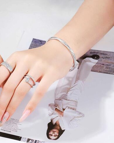 أساور Moissanite للنساء White S925 Sterling Silver D Color VVS1 Clarity Luxury Bridal Wedding Gift for زوجة عيد ميلاد المجوهرات Hypoallergenic in Saudi Arabia