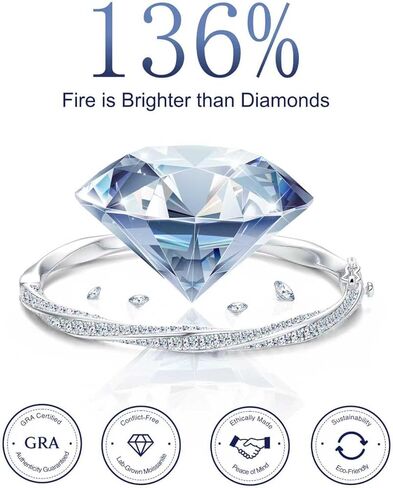 أساور Moissanite للنساء White S925 Sterling Silver D Color VVS1 Clarity Luxury Bridal Wedding Gift for زوجة عيد ميلاد المجوهرات Hypoallergenic in Saudi Arabia