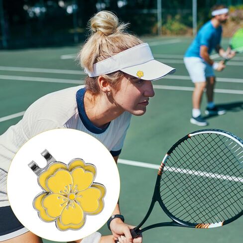 Magnetic Golf Ball Marker with Hat Clip, Flower Shape Magnetic Golf Hat Clip Ball Marker Set Sport Decoration Accessories for Men Women Golfer (Yellow) in Saudi Arabia