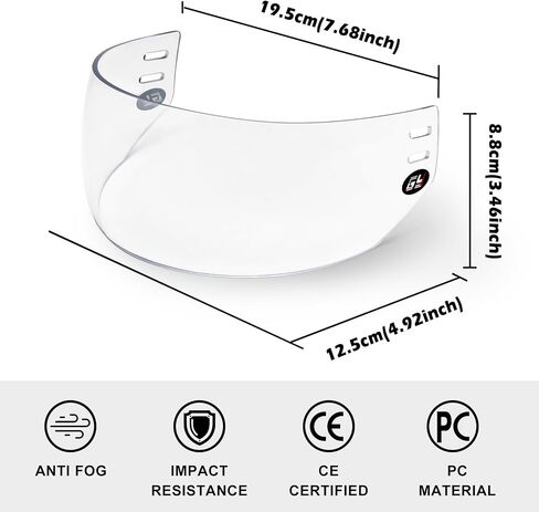 Gy Hockey Visor Clear Hockey Hulmet Hourd Hockey Hight Half Face Compoor Into Inti-Fog/Outsid in Kuwait