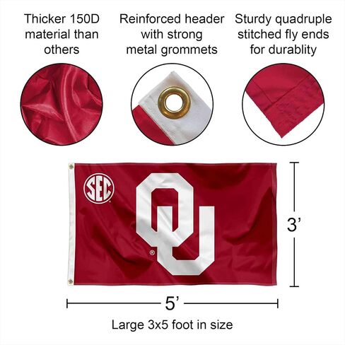 Oklahoma Sooners SEC Large Grommet Banner Flag in Saudi Arabia