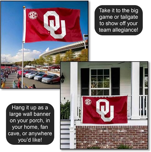 Oklahoma Sooners SEC Large Grommet Banner Flag in Saudi Arabia