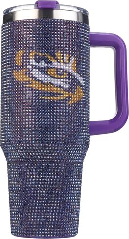 شركة الذاكرة مرخصة رسميًا NCAA 40oz-Rhinestone-embled Day Tumbler ، زجاجة مياه رياضية من الفولاذ المقاوم للصدأ مع الغطاء والقش ، معزول الفراغ ، للمشروبات الساخنة والباردة in Saudi Arabia