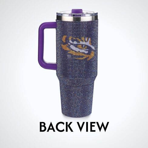 شركة الذاكرة مرخصة رسميًا NCAA 40oz-Rhinestone-embled Day Tumbler ، زجاجة مياه رياضية من الفولاذ المقاوم للصدأ مع الغطاء والقش ، معزول الفراغ ، للمشروبات الساخنة والباردة in Saudi Arabia