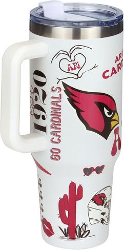 The Memory Company Officially Licensed NFL Game Day Tumbler - 40oz Stainless Steel Double-Wall Insulated Team Color Bling Cup with Team Logo, NFL Licensed Sports Travel Mug with Lid & Straw in Saudi Arabia