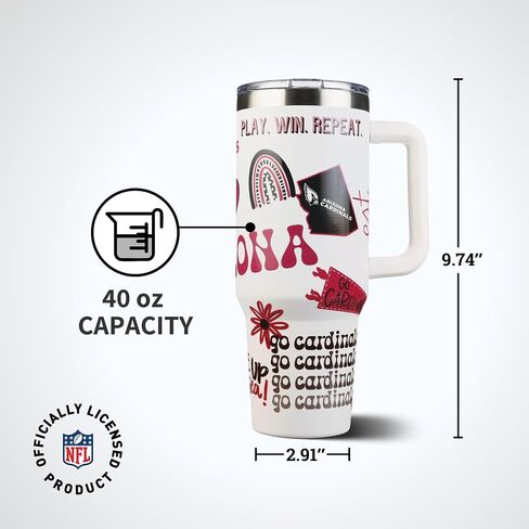 The Memory Company Officially Licensed NFL Game Day Tumbler - 40oz Stainless Steel Double-Wall Insulated Team Color Bling Cup with Team Logo, NFL Licensed Sports Travel Mug with Lid & Straw in Saudi Arabia