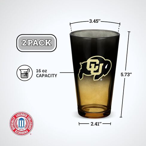 The Memory Company Officially Licensed NCAA 2-Pack 16oz Ombre Pint Glass Set Team Logo Barware Collection for Game Day Celebrations and Home Bar in Saudi Arabia