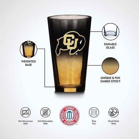 The Memory Company Officially Licensed NCAA 2-Pack 16oz Ombre Pint Glass Set Team Logo Barware Collection for Game Day Celebrations and Home Bar in Saudi Arabia