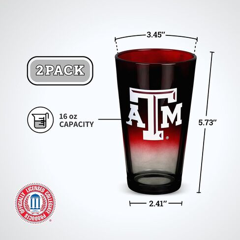 The Memory Company Officially Licensed NCAA 2-Pack 16oz Ombre Pint Glass Set Team Logo Barware Collection for Game Day Celebrations and Home Bar in Saudi Arabia