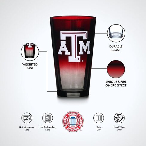 The Memory Company Officially Licensed NCAA 2-Pack 16oz Ombre Pint Glass Set Team Logo Barware Collection for Game Day Celebrations and Home Bar in Saudi Arabia
