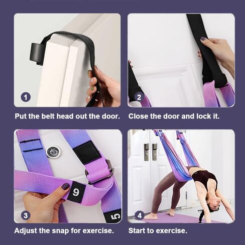 Dance Stretching Equipment - Yoga Strap, Backbend Training Yoga Stretching Rope with Door Anchor, Flexibility Trainer Stretching Equipment Assist Stretch Strap for Fitness Gymnastics Dance Aerial Yoga Ballet in Kuwait