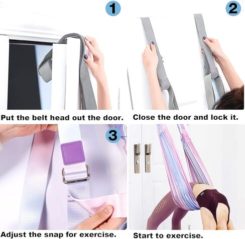 Dance Stretching Equipment - Yoga Strap, Backbend Training Yoga Stretching Rope with Door Anchor, Flexibility Trainer Stretching Equipment Assist Stretch Strap for Fitness Gymnastics Dance Aerial Yoga Ballet in Kuwait