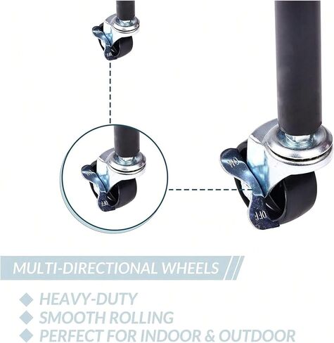 Sports Equipment Organizer, Ball Storage Cart with Baskets and Hooks, Rolling Gear Storage for Garage, Black Steel in Kuwait