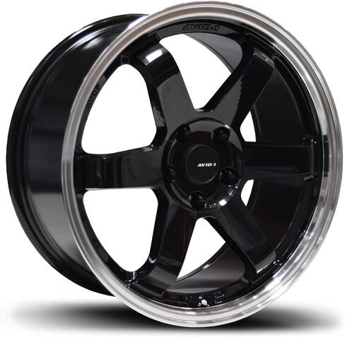 Avid.1 AV -06 Custom Wheel - 18x8.5 ، 35 إزاحة ، 5 × 114.3 نمط الترباس ، محور 73.1mm - حافة أسود هايف in Saudi Arabia