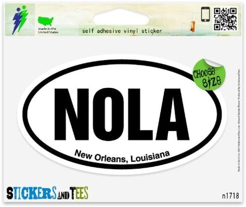 NOLA New Orleans Louisiana Oval Vinyl Car Bumper Window Sticker 5" x 3" in Saudi Arabia