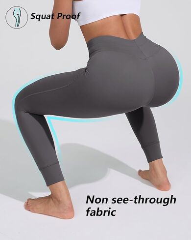 Women's Drawstring Tie Daily Leggings High Waist Workout Yoga Pants Ultra Soft Gusseted Crotch in Saudi Arabia