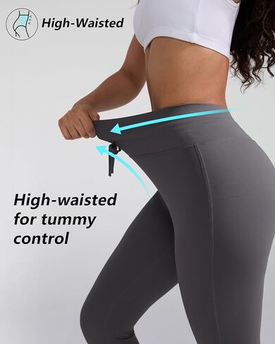 Women's Drawstring Tie Daily Leggings High Waist Workout Yoga Pants Ultra Soft Gusseted Crotch in Saudi Arabia