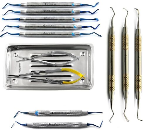 أدوات ممارسة طب الأسنان و Suture لطلاب الطب عن طريق الفم أدوات الأدوات الجراحية - 15pcs مجموعة | مقص غرزة ، ملقط البعوض ، الملقط ، مقابض Scalpel ، TC Goldman Fox | الفولاذ المقاوم للصدأ in Kuwait