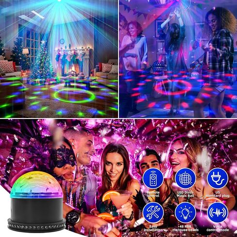 أضواء حفلات مربعة، 4 أوضاع إضاءة DJ ديسكو تعمل بالصوت مع جهاز تحكم عن بعد وستروب، أضواء مسرح الرقص التي تعمل بمنفذ USB لحفلات المنزل، وأعياد الميلاد، والزفاف، والكاريوكي، وKTV، والبار، والنادي، وديكور الهالوين in Kuwait