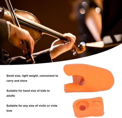Violin Bow Grip Partner, 2 Pcs Violin Bow Holder, Thumb Stabilizer and Support, Reusable Violin Viola Teaching Aid Accessory for Kid Adult Learn Violins (Orange) in Saudi Arabia