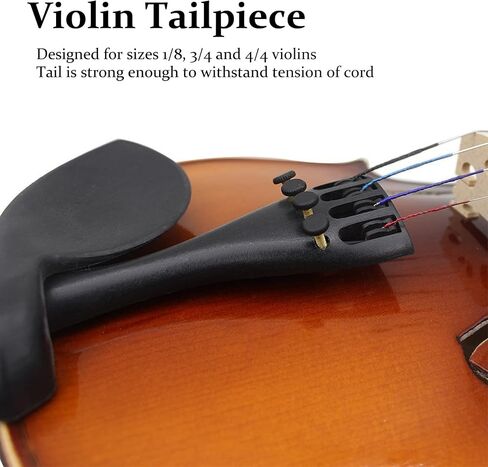 Alomejor Aluminium Alloy Violin Tailpiece 4 Fine Tuners 1/8 3/4 4/4 in Saudi Arabia