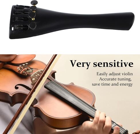 Alomejor Aluminium Alloy Violin Tailpiece 4 Fine Tuners 1/8 3/4 4/4 in Saudi Arabia