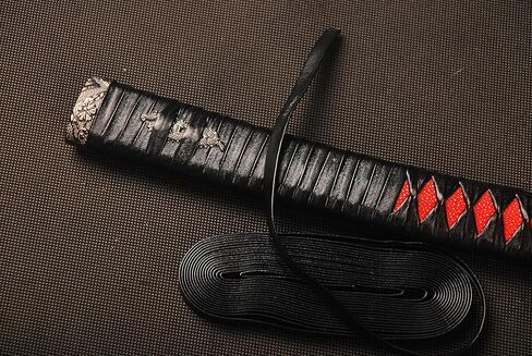 4.4 ياردة من الجلد الصناعي Ito Tsukamaki Sageo مقبض لف الحبل Scabbard حبل للسيف الياباني كاتانا واكيزاشي تانتو in Kuwait