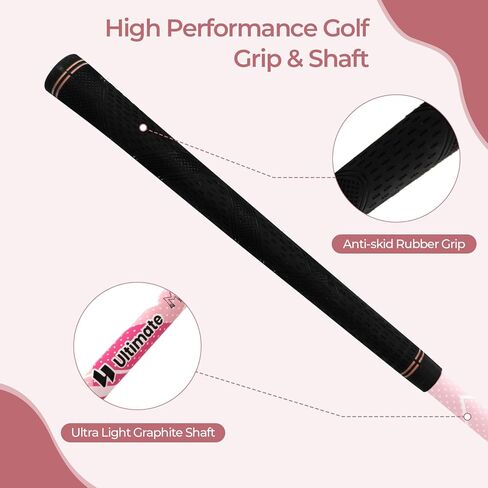 Goplus Junior Complete Golf Club Set for Kids, Right Hand Golf Clubs with Stand Bag, Rain Hood, Golf Practice Set for Ages 5-7,8-10,11-13 Boys Girls in Kuwait