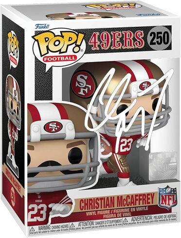 Christian McCaffrey #250 Facsimile Signed Reprint Laser Autographed Funko POP! San Francisco 49ers Figurine with Protector Case in Saudi Arabia