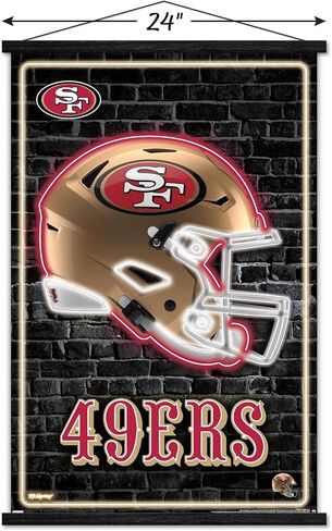Trends International NFL San Francisco 49ers - Neon Helmet 23 Wall Poster with Magnetic Frame in Saudi Arabia
