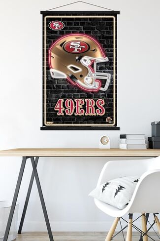 Trends International NFL San Francisco 49ers - Neon Helmet 23 Wall Poster with Magnetic Frame in Saudi Arabia