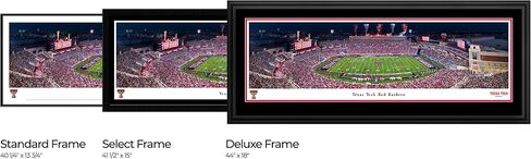 Texas Tech Football - Single Mat, Select Framed Picture by Blakeway Panoramas (41.5"W x 15.5"H) in Saudi Arabia