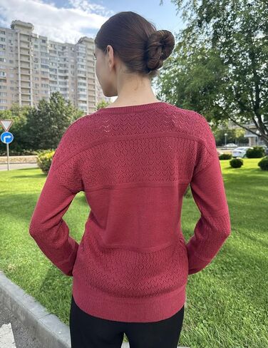Zeagoo Sweaters for Women Long Sleeve Tops Soft Knit Crew Neck Pullover Sweater Lightweight Crochet 2025 Fall Outfits in Kuwait