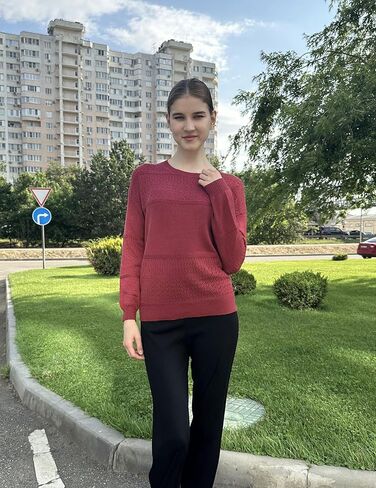 Zeagoo Sweaters for Women Long Sleeve Tops Soft Knit Crew Neck Pullover Sweater Lightweight Crochet 2025 Fall Outfits in Kuwait