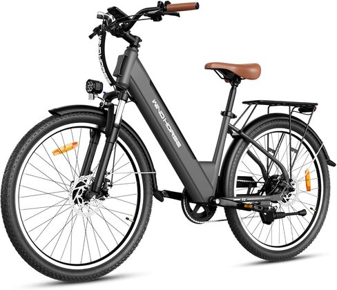 Windhorse 26 "دراجة كهربائية للبالغين 20 ميلاً في الساعة و 50 ميلًا كحد أقصى ، و SHIMANO 7 سرعات ، و 468WH للبطارية القابلة للإزالة EBIKE مع محرك ذروة 750W ، والتعليق الأمامي ، والرف الخلفي ، والاستشعار in Kuwait