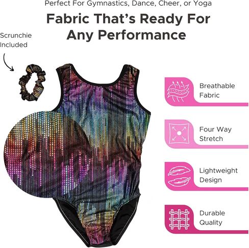 Destira Girls Split-Back Gymnastic Leotards, Super Soft Comfort Stretch Fun Designs - GIRLS/CHILD SIZES in Saudi Arabia