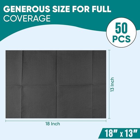 Amira Beauty Disposable Dental Bibs 13" x 18" – 3-Ply, Soft, Tear-Resistant, Waterproof Bibs for Dental, Nail, and Salon Professionals, Tattoo Napkins for Piercing, Pink, Pack of 50 in Kuwait
