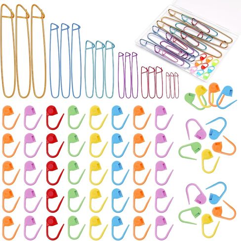 Knitting Tool Kit Knitting and Crochet Accessories Large Eye Blunt Needles Plastic Needles with Tape Measure Stitch Markers Storage Box for DIY Handmade Knitting and Sewing in Kuwait