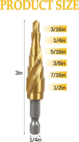DWA1783IR for DEWALT Step Drill Bit, Step Drill Bit for Metal Impact 1/8-Inch-1/2-Inch in Kuwait