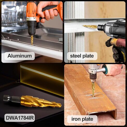 DWA1783IR for DEWALT Step Drill Bit, Step Drill Bit for Metal Impact 1/8-Inch-1/2-Inch in Kuwait