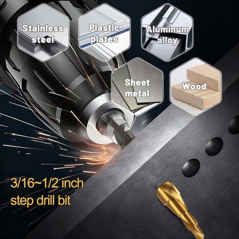DWA1783IR for DEWALT Step Drill Bit, Step Drill Bit for Metal Impact 1/8-Inch-1/2-Inch in Kuwait