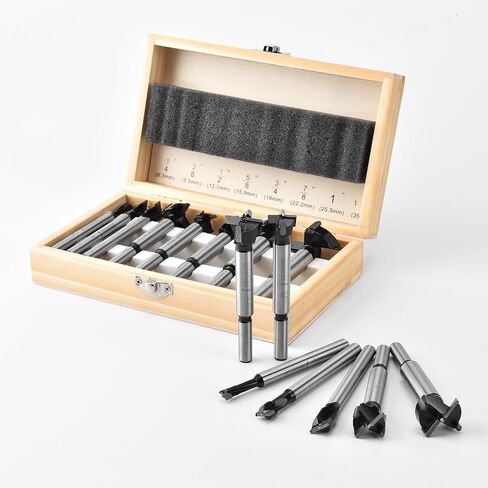 Mollom Carbide Forstner Drill Bit Set 13 Pieces(6.3-51mm), Woodworking with YG8 Carbide Steel Thickened Blades, Hinge Cutter Tool Kits Ideal for Wood, Plastic, Plywood in Saudi Arabia