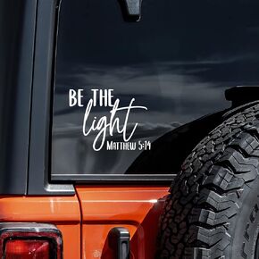 Be The Light Matthew 5:14 Decal Vinyl Sticker Auto Car Truck Wall Laptop | White | 5.5" x 4" in Saudi Arabia