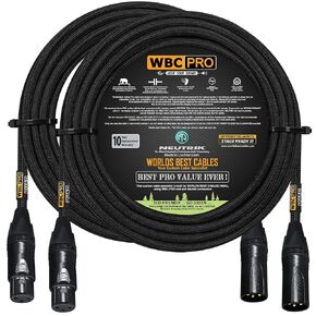 وحدتان - 30 قدمًا - كابل WBC-PRO-Quad فائق الصمت والمرن ومتوازن ومتوازن مع مقابس Neutrik ذكر وأنثى XLR وسترة تويد سوداء in Saudi Arabia