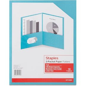 Staples 907693 2-Pocket Folder Light Blue 10/PK (13381-CC) in Kuwait