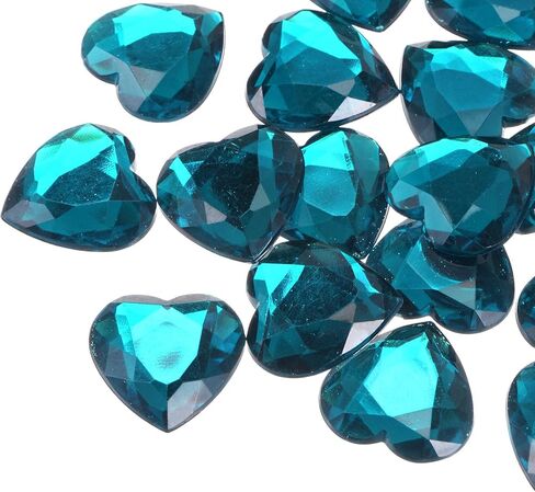 meccanixity 20 pcs acrylic Heart Rhinestone 25mm مسطح الخلفية للأحجار الكريمة ملصقات المجوهر in Saudi Arabia