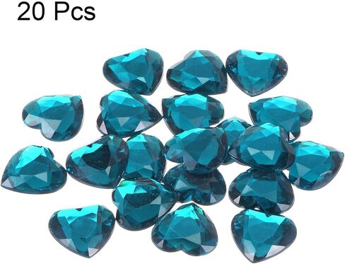 meccanixity 20 pcs acrylic Heart Rhinestone 25mm مسطح الخلفية للأحجار الكريمة ملصقات المجوهر in Saudi Arabia